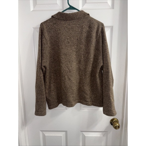 Vintage 90s Victoria Jones Women's Brown Zip Front Christmas Cardigan Size PXL - Picture 6 of 6